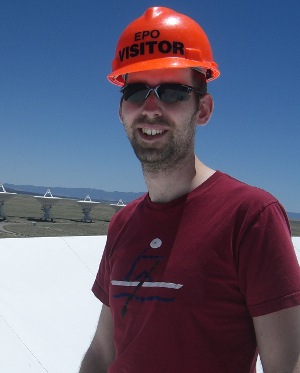 Gregory Paciga inside an EVLA antenna dish